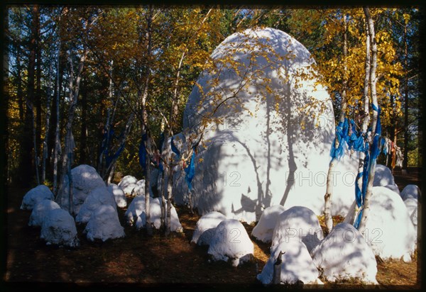Sacred cairn (obo), near Alkhanai Mountain, Alkhanai, Russia; 2000