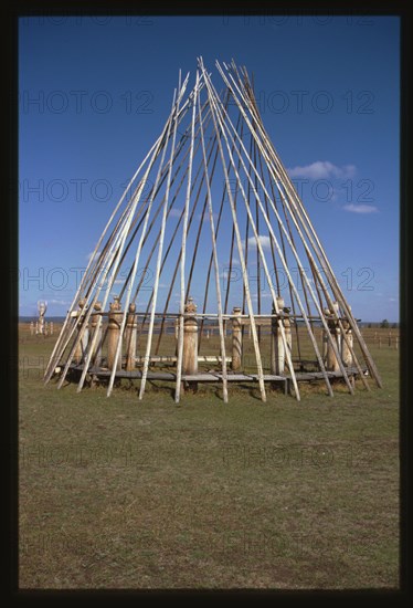 Us-Khatyn festival site, wigwam frame (kurasa), Yakutsk, Russia; 2002