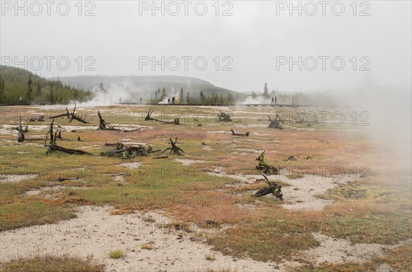 Visitors at Biscuit Basin in Yellowstone National Park; Date: 13 June 2017