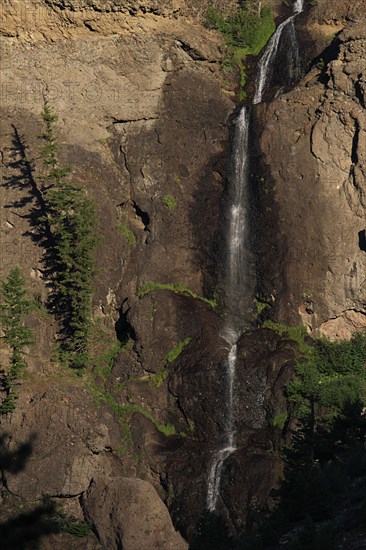 Waterfall on Barronette Peak in Yellowstone National Park; Date: 1 August 2014