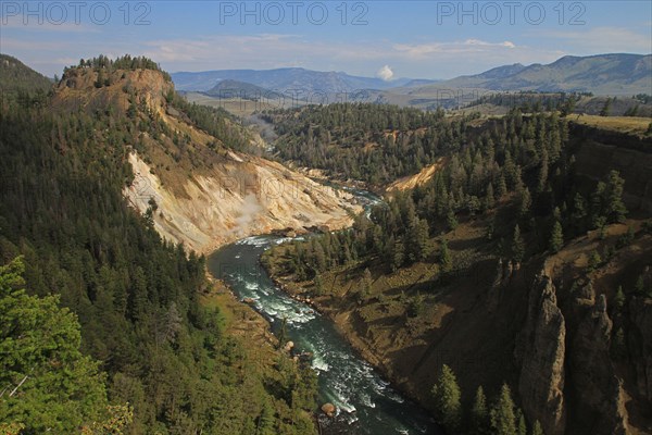 View from Calcite Springs overlook in Yellowstone National Park; Date: 30 July 2013