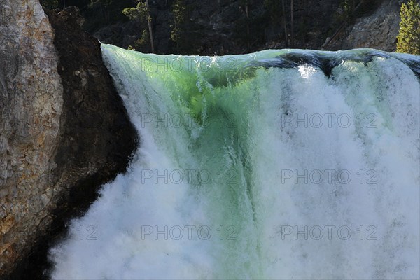 Brink of Lower Falls in Yellowstone National Park; Date: 4 September 2014