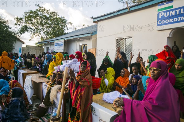 Garowe Art and Culture, Muslim women in colorful attire in Garowe Puntland ca. 3 June 2015