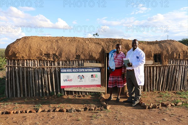 Kisima model health center maternal shelter in Samburu county, Kenya. The shelter accommodates pregnant women who travel far to receive to deliver ca. 14 April 2015