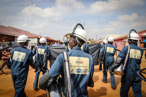 USAID workers participate in Indoor Residual Spraying activities which have protected almost 7 million Ugandans from malaria, and contributed to reducing malaria infection rates in targeted districts by 55 percent ca. 3 January 2016