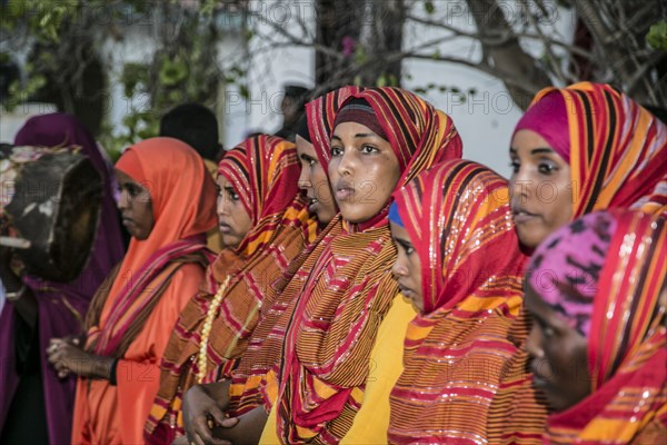 Muslim women in traditional dress in Garowe Puntland Africa  ca. 3 June 2015