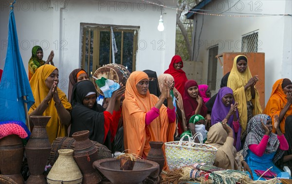 Women wearing traditional dress in Garowe, Puntland ca. 4 June 2015