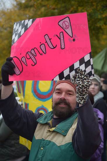 Peace Rally demonstratration outside a mosque in support of the local Muslim community Irving, TX, USA (November 28, 2015)