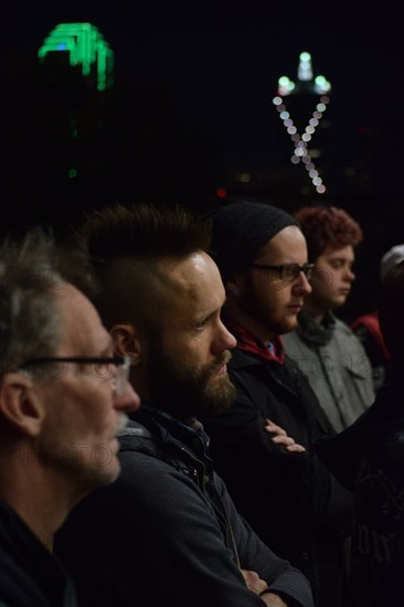 Protest outside Dallas police HQ after fifteen attacks, robberies against LGBT community, Dallas, USA (November 22, 2015)