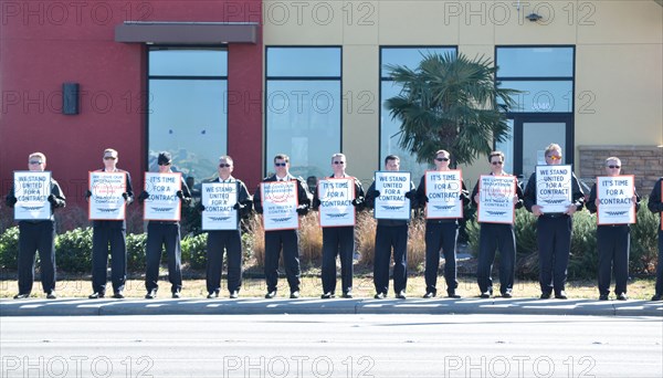 Southwest Airlines Pilots  upset over having no contract protest outside Love Field in Dallas, TX, USA (February 3,2016)