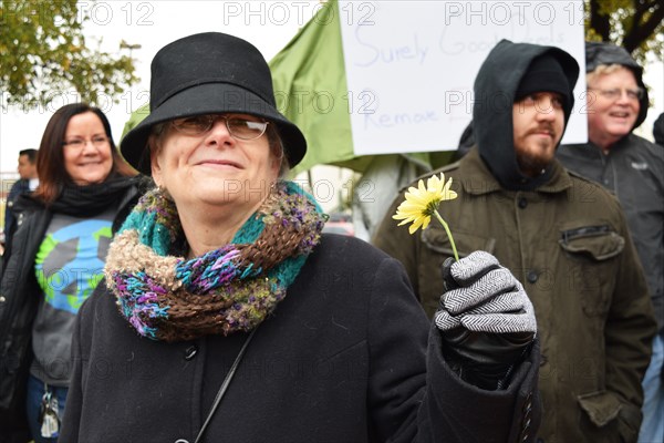 Peace Rally demonstratration outside a mosque in support of the local Muslim community  Irving, TX,  USA (November 28, 2015)