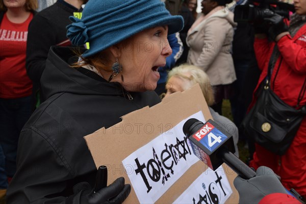 Peace Rally demonstratration outside a mosque in support of the local Muslim community  Irving, TX,  USA (November 28, 2015)