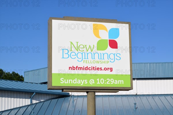 New Beginnings Fellowship church sign in Euless, TX