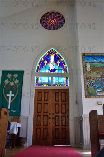 Interior of the United Methodist Church in Utopia, TX