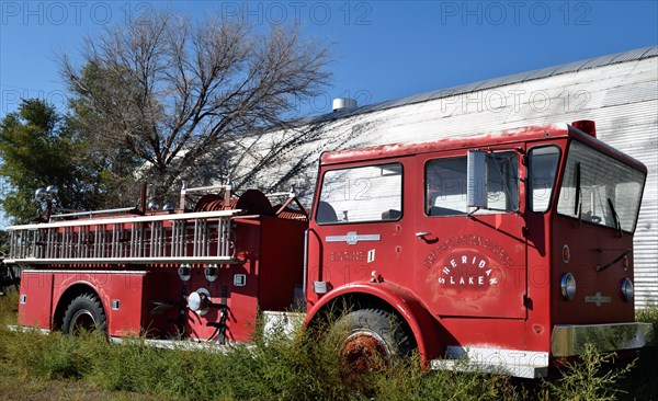 Abandoned fire truck in Sheridan Lake, Colorado