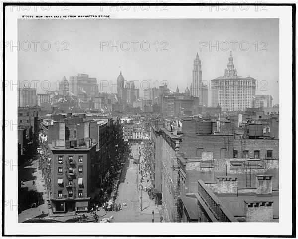 New York Skyline from Manhattan Bridge, c1910