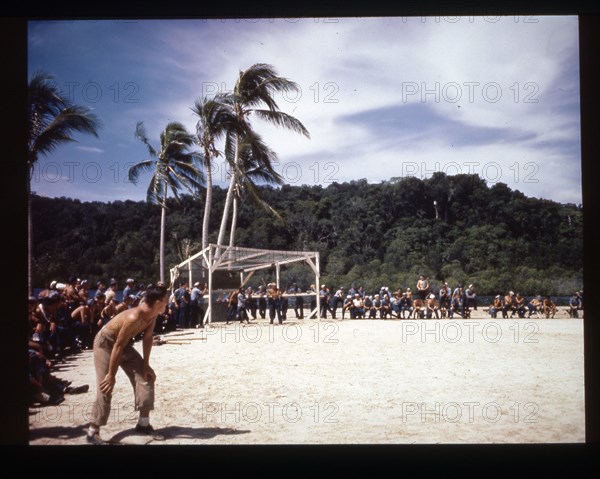 American Sailors playing softball, 1944