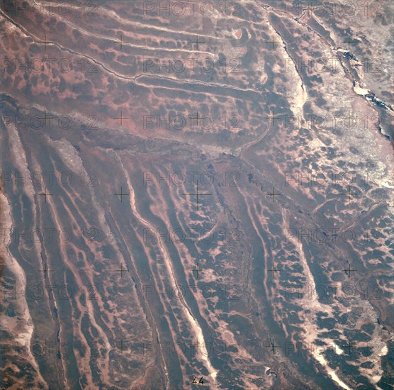 View of unique drainage patterns in southwestern Africa
