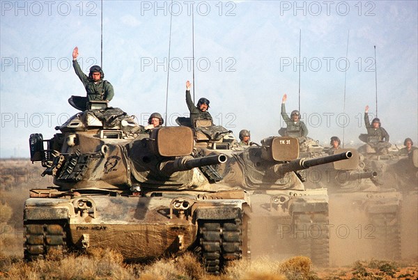 A convoy of M.60 main battle tank