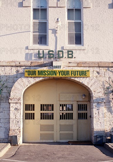 The main gate at the U.S. Disciplinary Barracks at Fort Leavenworth
