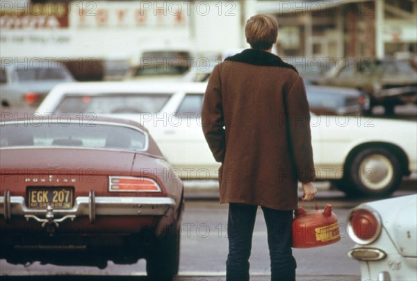 Standing in line at a gas station in Portland