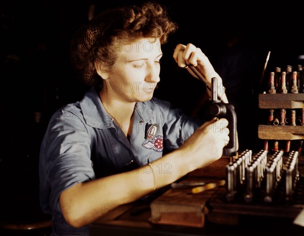 A female civil service worker at the Navy Air Base