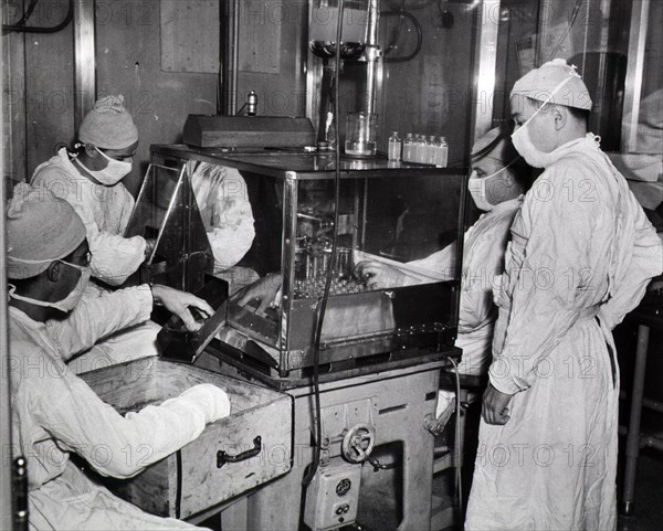 Bottling typhoid vaccine ca. 1944