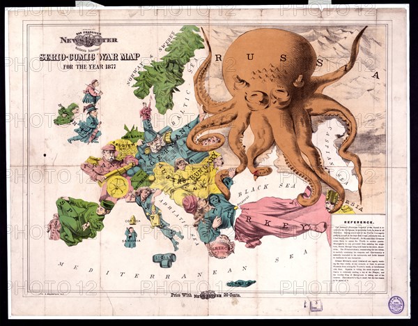 Comic war map for the year 1877