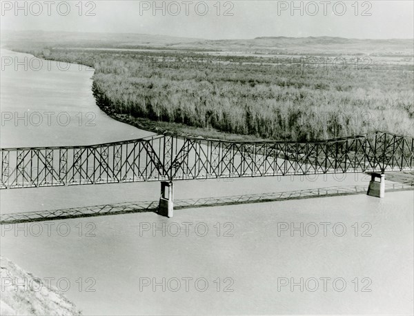 'Four Bear' Highway Bridge Showing Land to be Flooded