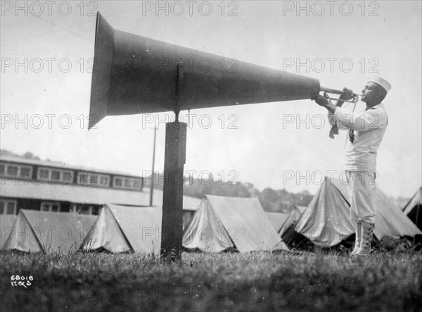 Playing reveille at the U.S. Naval Traning Camp in Seattle