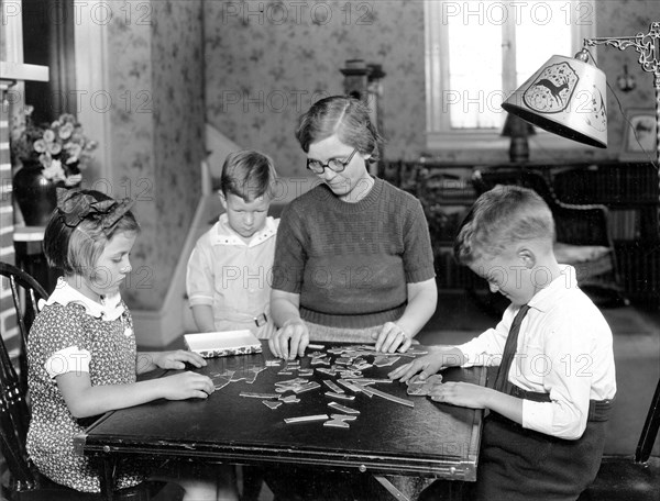 Recreation hour in the farm home