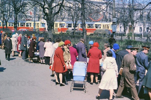 Shoppers looking through books