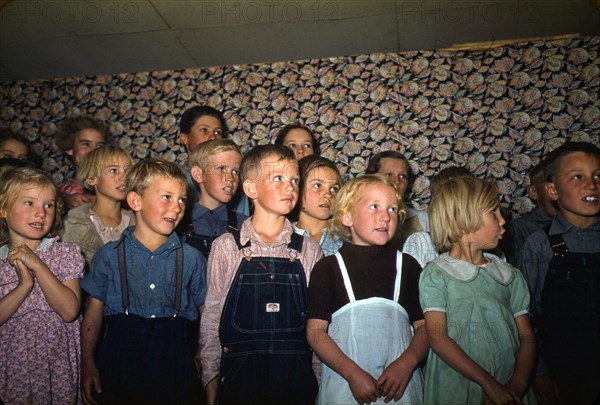 Small Town School children singing in choir