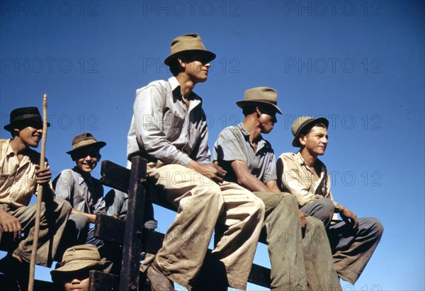 Sugar cane workers resting at the noon hour