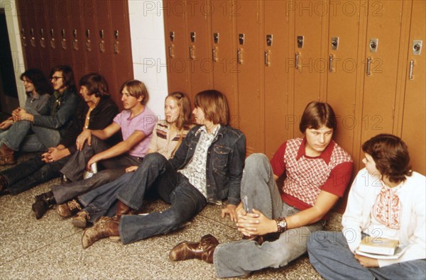 Teenage students Resting