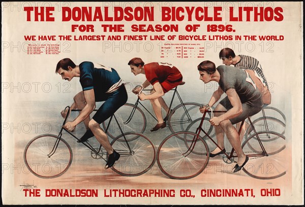 The Donaldson bicycle lithos for the season of 1896