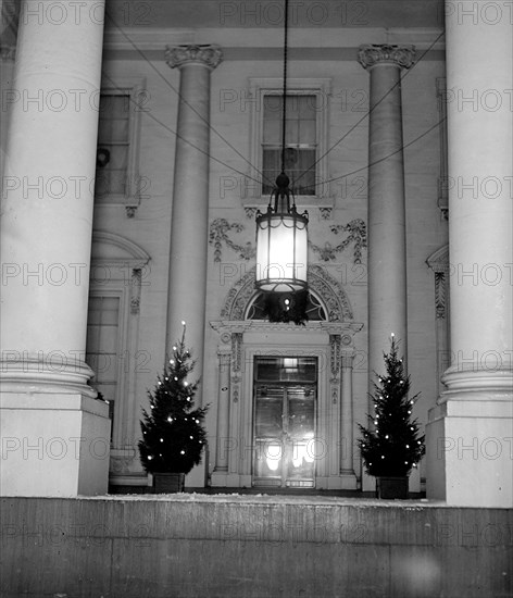 White House entrance Christmas tree