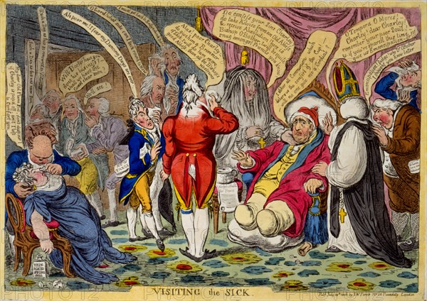 Visiting the sick ca. 1806, James Gillray engraver