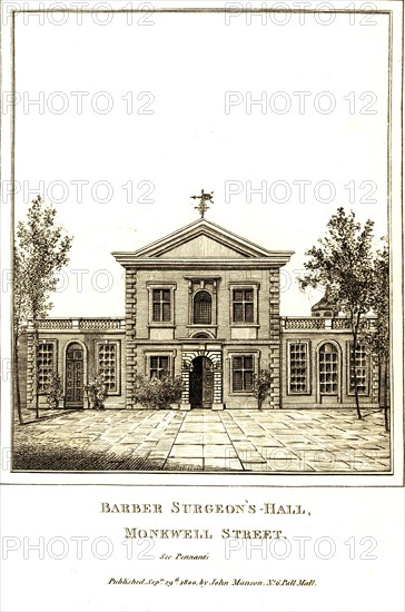 Barber Surgeon's-Hall, Monkwell Street ca. 1800