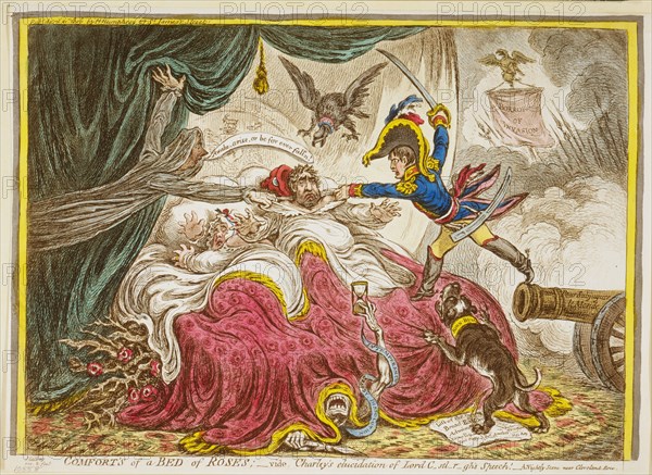 Comfort of a Bed of Roses, ca. 1806, James Gillray engraver