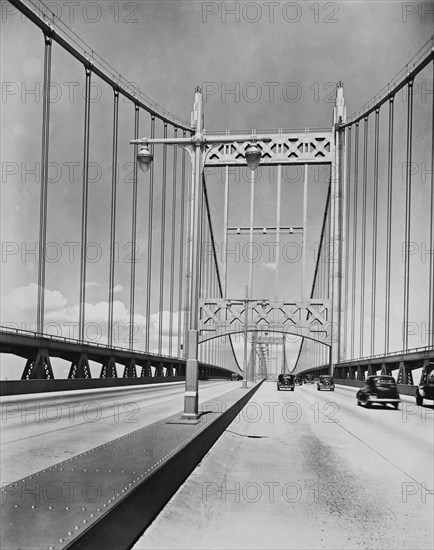 1930s New York City - Triborough Bridge, (cables), Manhattan ca. 1937