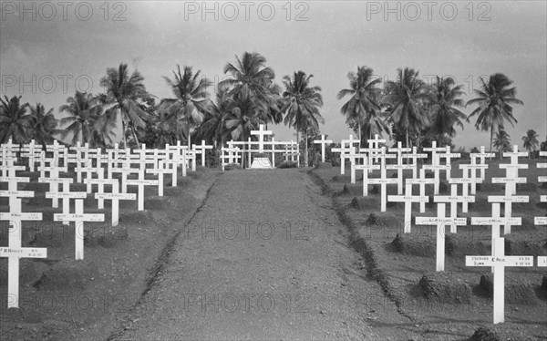 British MIlitary Cemetery Palembang; Date December 1947; Location Indonesia, Dutch East Indies