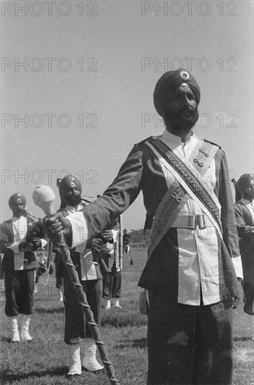 Indonesia History - Drum maitre from a British-Indian military music corps ca. 1946 (Location: Dutch East Indies)