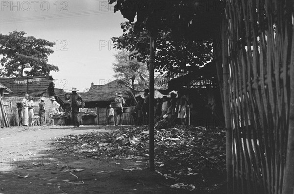 Garbage along the streets in Jakarta (Batavia) Indonesia ca. 1947