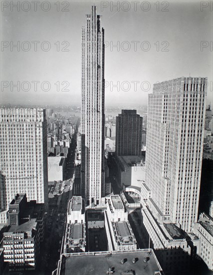 1930s New York City - Rockefeller Center, from 444 Madison Avenue, Manhattan ca. 1937