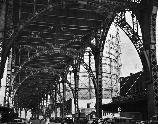 Under Riverside Drive Viaduct, 125th Street at 12th Avenue, Manhattan ca. 1937