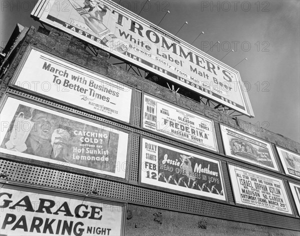 1930s New York City - Advertisements, 1937, East Houston Street and Second Avenue, Manhattan
