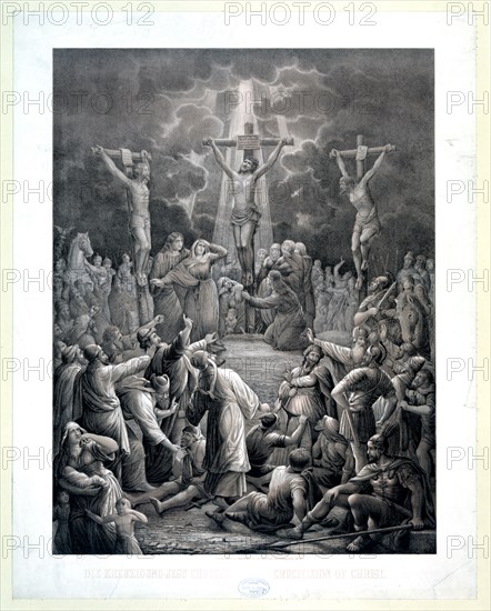 Crucifixion of Christ / original drawing by F.W. Wehle 1883.