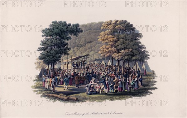 Camp meeting of the Methodists in North America ca. 1819