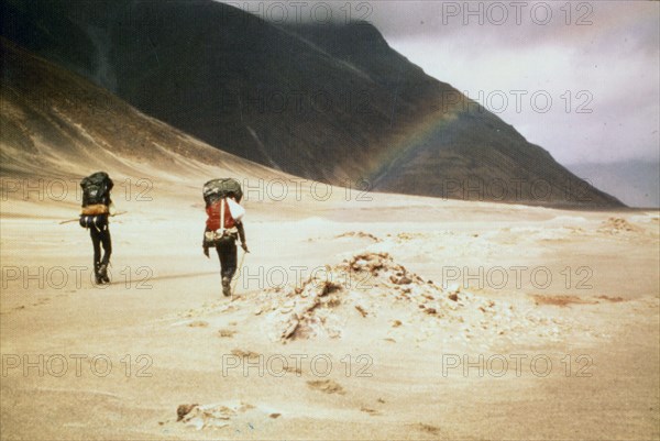 September 1974 - Hikers in the Valley of 10,000 Smokes, Katmai National Monument, Alaska